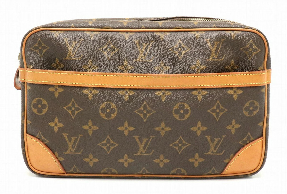 Louis Vuitton Monogram Compiegne 2Way Shoulder Bag Canvas Leather Brown